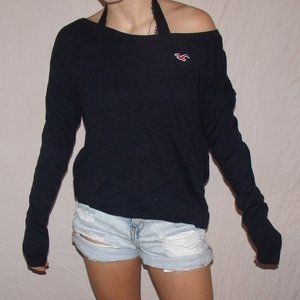 Navy blue off the shoulder sweater